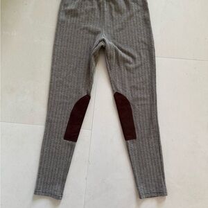 Polo by Ralph Lauren Gray and Brown Ribbed Knit Leggings